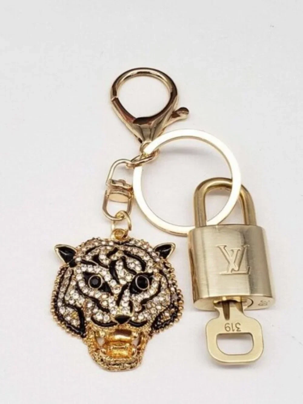 Authentic LV Gold Padlock & Key 🔑 Bag Charm / Unbranded Keychain Combo